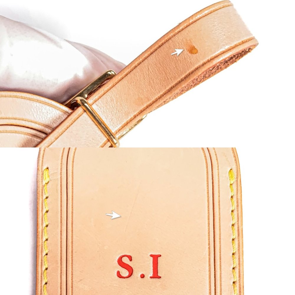 Authentic LOUIS VUITTON Vachetta leather Luggage Name Tag - SI - Picture 7 of 14